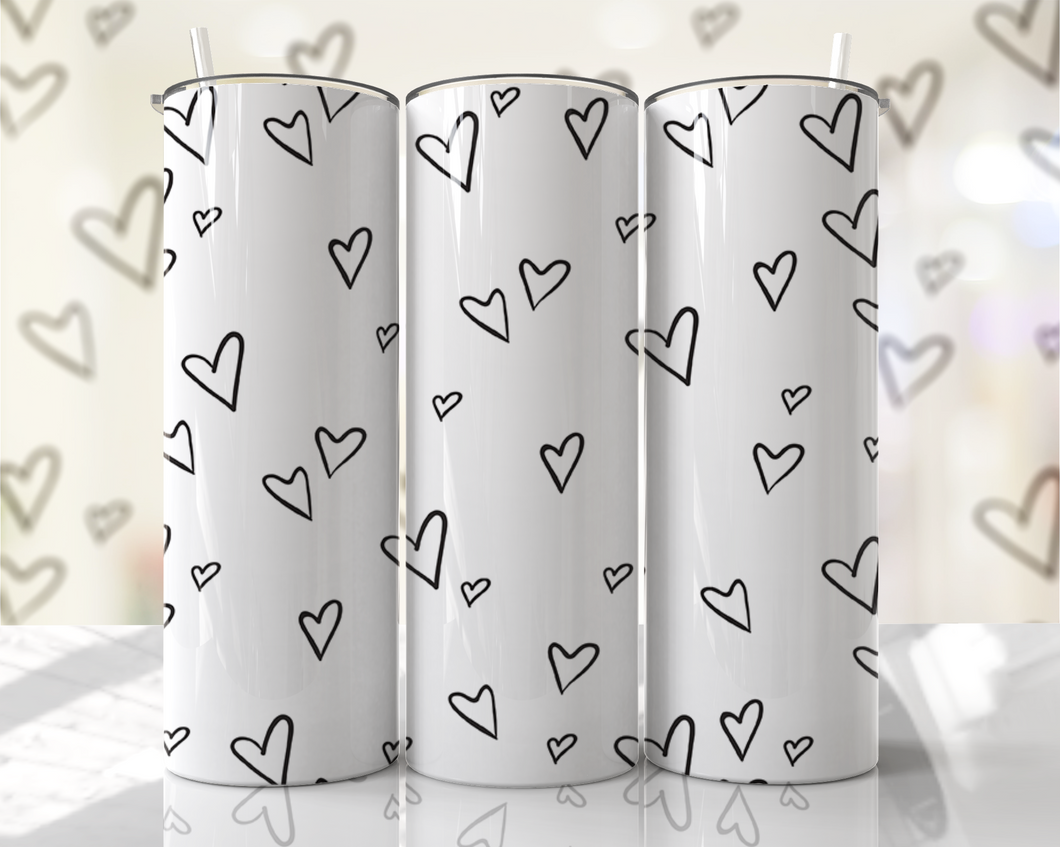 Black open hearts Tumbler