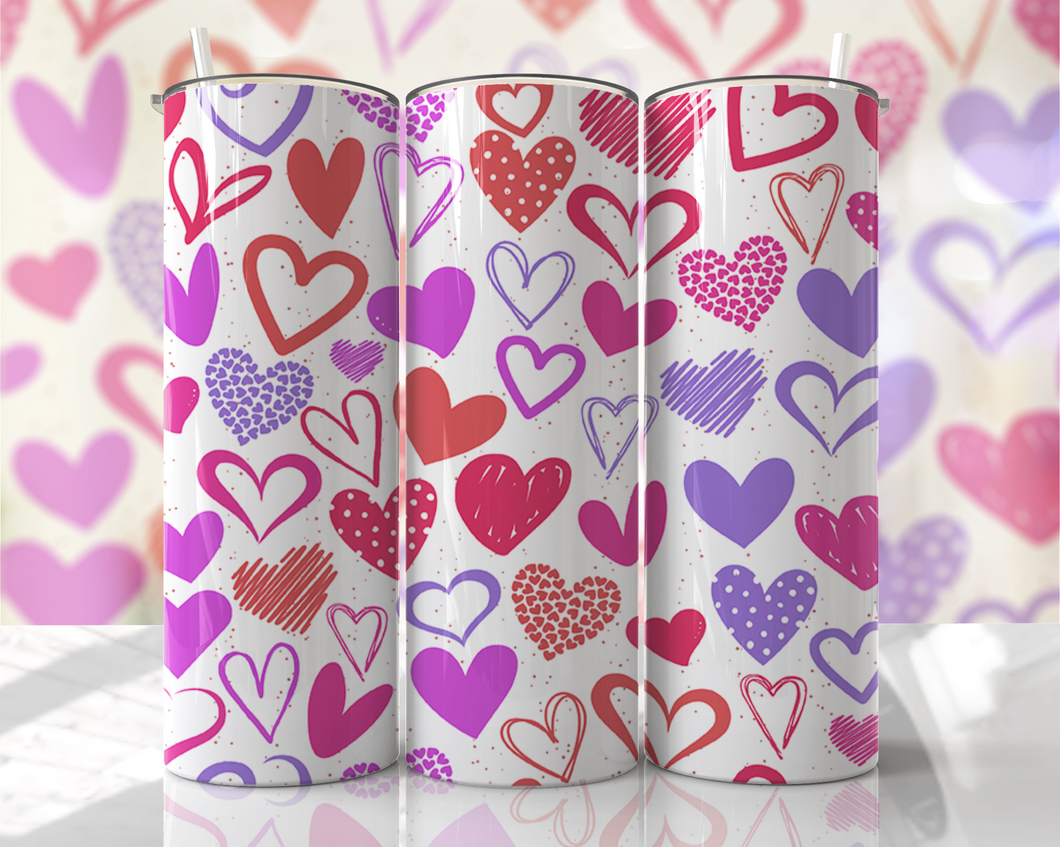 Pink and purple open hearts Tumbler