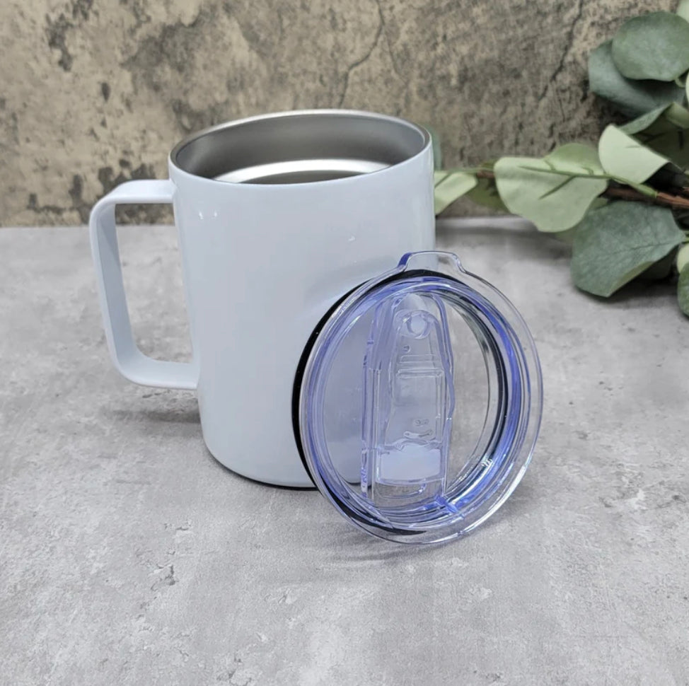 12oz Metal mug with decoration and lid