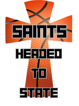 Load image into Gallery viewer, Saints headed to State 5in x 3.5in Window Cling
