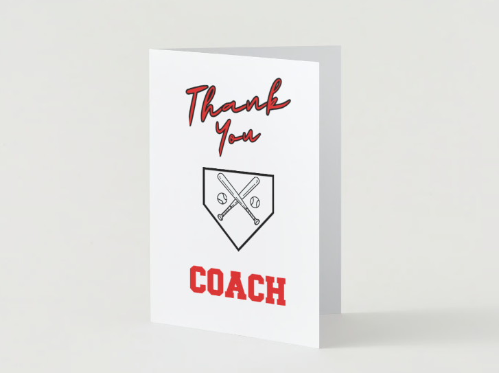 Baseball Coach Thank you Card