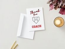 Load image into Gallery viewer, Baseball Coach Thank you Card
