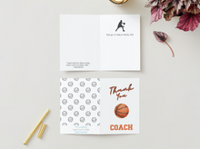 Load image into Gallery viewer, Basketball Coach Thank you Card
