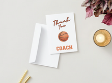 Load image into Gallery viewer, Basketball Coach Thank you Card
