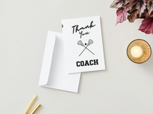 Load image into Gallery viewer, Lacrosse Coach Thank you Card
