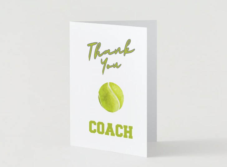 Tennis Coach Thank you Card