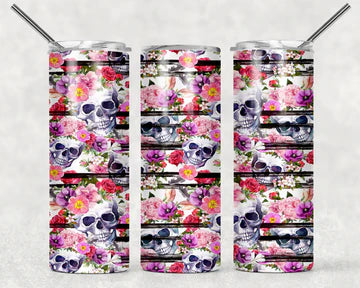 Skull and floral Tumbler