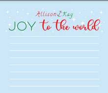 Load image into Gallery viewer, Christmas - Joy to the World 4x6in Notepad
