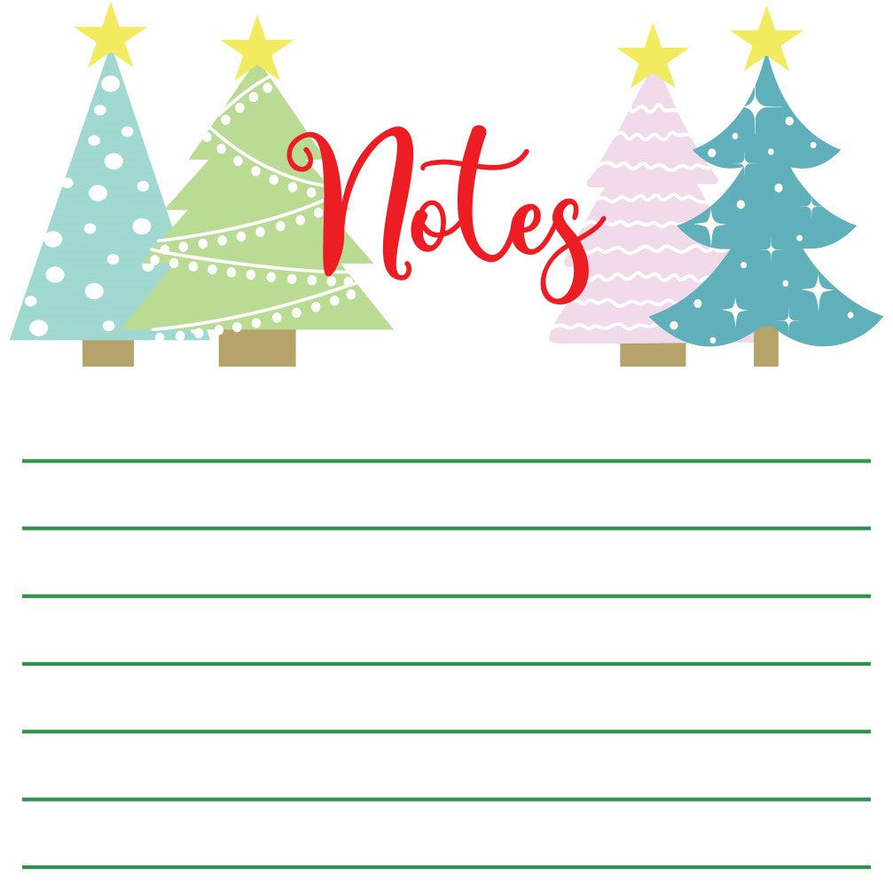 Colorful Christmas Trees 8.5x3.66in Notepad