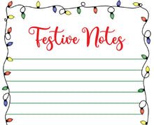 Load image into Gallery viewer, Festive Notes Multiple color Christmas Lights Notepad - 8.5x3.66in
